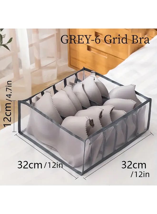Grey Foldable Drawer Organizer 11 Grid Socks Underwear Lingerie Storage Box Space Saving No Assembly - Image 4