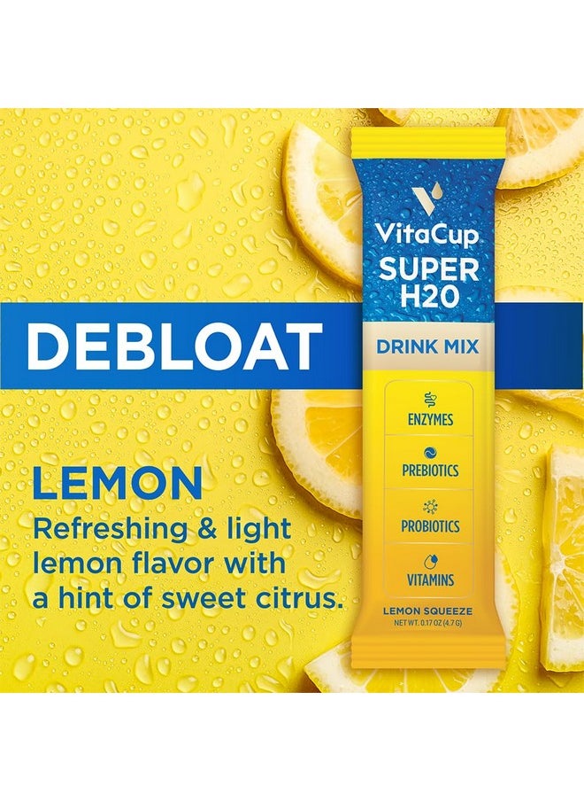 VitaCup VitaCup Super H2O Bloating Relief and Digestive Health Drink Mix Packets, Probiotics, Prebiotics, C & B Vitamins, Lemon Flavor Water Enhancer Packets, 16 ct  - Image 2