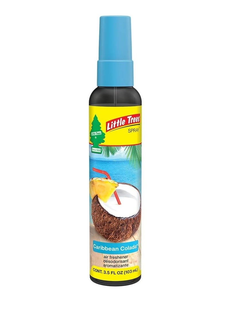 LITTLE TREES Car Air Freshener SPRAY Provides a Long-Lasting Scent for Auto or Home, On-the-go Freshness, Caribbean Colada, - Image 1