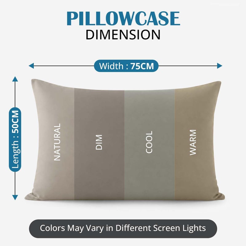 MOONLIGHT20015 Moonlight Bedding Beige Pillow Cases 2 Pack (50 x 75cm) Microfibre - Image 4
