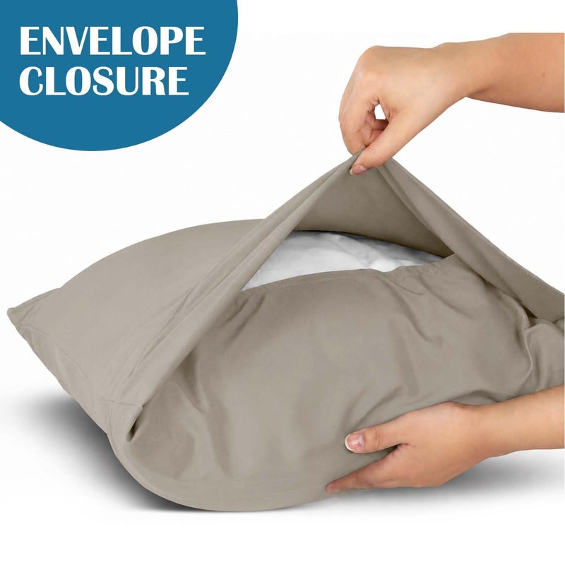 MOONLIGHT20015 Moonlight Bedding Beige Pillow Cases 2 Pack (50 x 75cm) Microfibre - Image 5