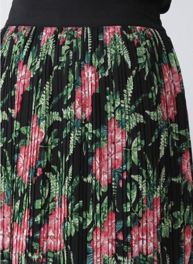 كاجوالي كاسوال سكرت ميدي بطبعات زهور مطوية - Image 4