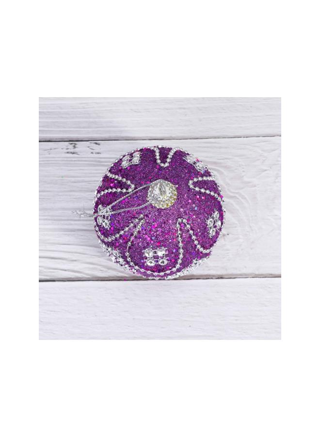 klarako 3pcs Christmas Ball Ornaments Rhinestone Crystal Christmas Tree Balls Christmas Baubles Hanging Xmas Tree Decorations Holiday Party Supplies 8cm (Purple) - Image 5