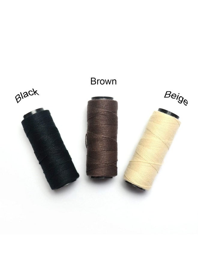 BLUPLE - Professional Weaving Threads 3 Rolls For Making Wig Hand Sewing Hair Weft Hair Weave Extension Diy (3 Pcs, Brown) - Image 1