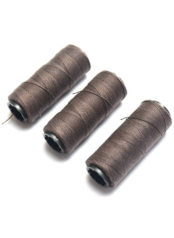 BLUPLE - Professional Weaving Threads 3 Rolls For Making Wig Hand Sewing Hair Weft Hair Weave Extension Diy (3 Pcs, Brown) - Image 1