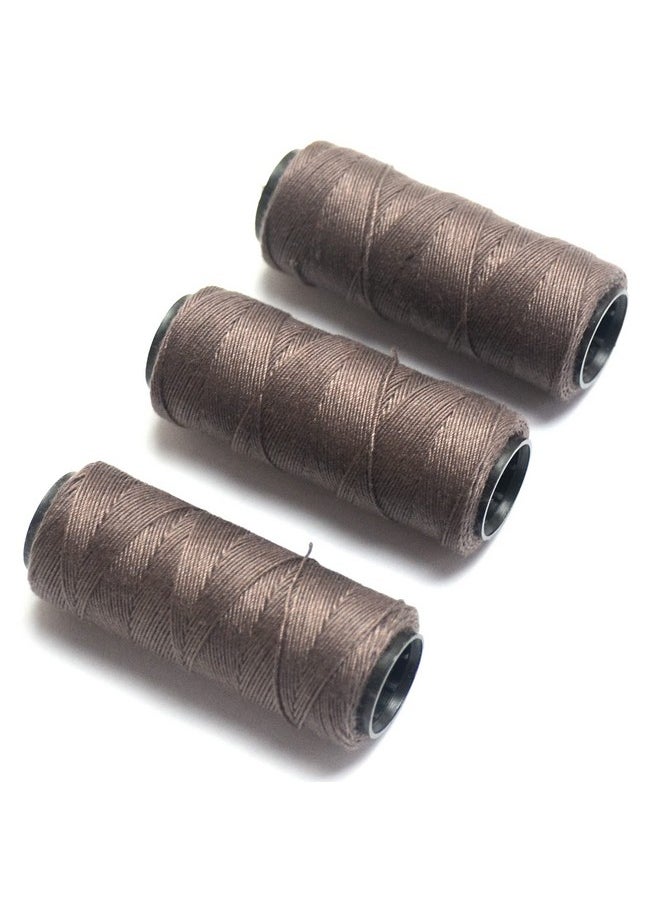 BLUPLE - Professional Weaving Threads 3 Rolls For Making Wig Hand Sewing Hair Weft Hair Weave Extension Diy (3 Pcs, Brown) - Image 1