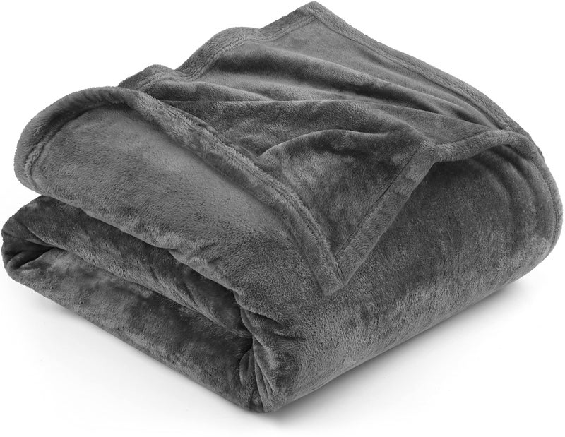 Utopia Bedding Fleece Blanket King Size Grey 300GSM Luxury Anti-Static Fuzzy Soft Microfiber Bed Blanket (90x102 Inch) - Image 1