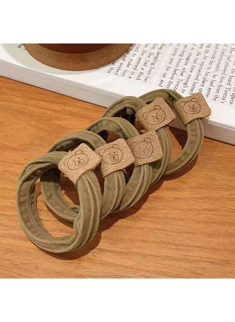 Generic Cute Bear Elastic Hair Ties Fashion Accessories Khaki system [1 root]] 