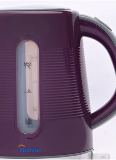 Home Plastic Electric Kettle 1850W Power: 1850W - 220V 50Hz. Capacity: 1.7L. It makes no noise during boiling, allowing you to enjoy your beverage in peace. You can enjoy pure beverages thanks to its built-in filter that helps remove impurities. An external window displays the water level. Overheat protection.  - Image 4
