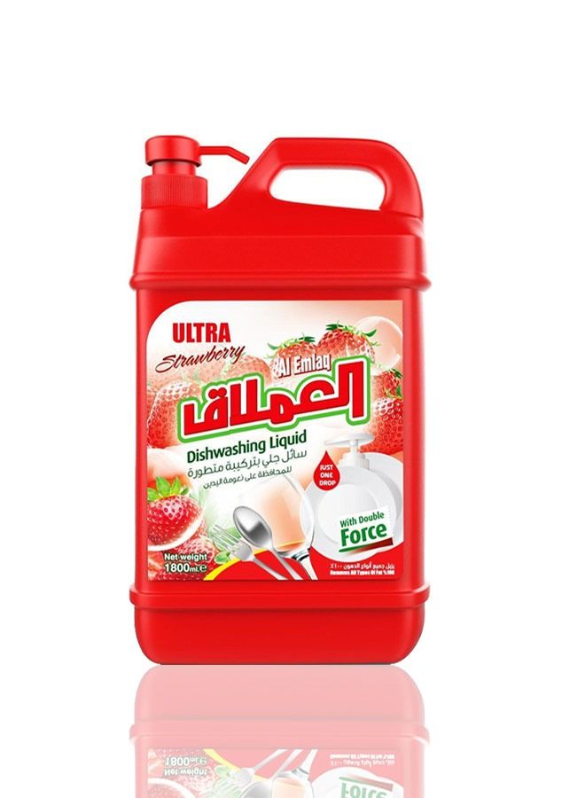Al Emlaq Ultra Dishwashing Liquid, Strawberry, 1800ml - Image 2