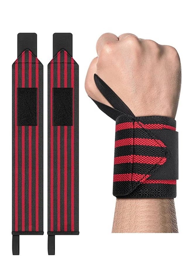 ماسكابوني معصم رفع الأثقال -18 "حزام رفع الأثقال الجيد، حلقة الإبهام ذات المهام الشاقة أن تمنع ضيق المعصم والتواء المعصم أثناء التمارين الرياضية، تدريب قوة الرجال والنساء على رفع وزن بناء الجسم - Image 1