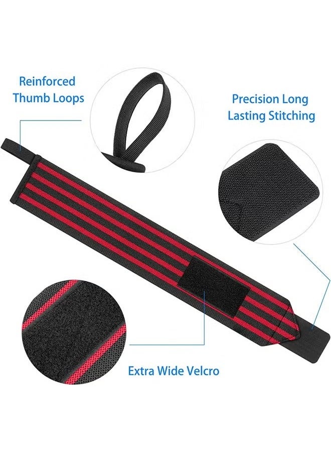 ماسكابوني معصم رفع الأثقال -18 "حزام رفع الأثقال الجيد، حلقة الإبهام ذات المهام الشاقة أن تمنع ضيق المعصم والتواء المعصم أثناء التمارين الرياضية، تدريب قوة الرجال والنساء على رفع وزن بناء الجسم - Image 3