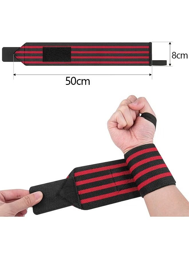 ماسكابوني معصم رفع الأثقال -18 "حزام رفع الأثقال الجيد، حلقة الإبهام ذات المهام الشاقة أن تمنع ضيق المعصم والتواء المعصم أثناء التمارين الرياضية، تدريب قوة الرجال والنساء على رفع وزن بناء الجسم - Image 2