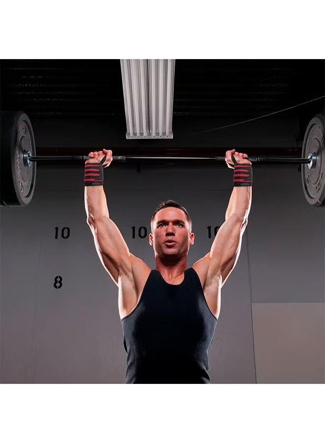 ماسكابوني معصم رفع الأثقال -18 "حزام رفع الأثقال الجيد، حلقة الإبهام ذات المهام الشاقة أن تمنع ضيق المعصم والتواء المعصم أثناء التمارين الرياضية، تدريب قوة الرجال والنساء على رفع وزن بناء الجسم - Image 5