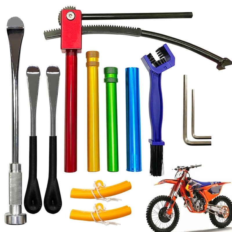 C CLINK Dirt Bike Tire Changing Tools Complete Package for Motocross Enduro Compact Dirt Bike Tire Changer for 16 to 21 Wheels Quick Easy Mount 15mm to 25 mm Axles Complete kit