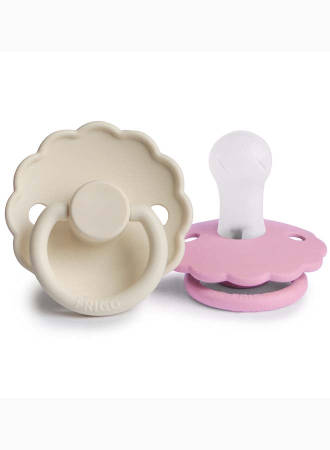 FRIGG Daisy Latex Baby Pacifier 6-18M 2-Pack Cream/Lupine - Size 2 - Image 2