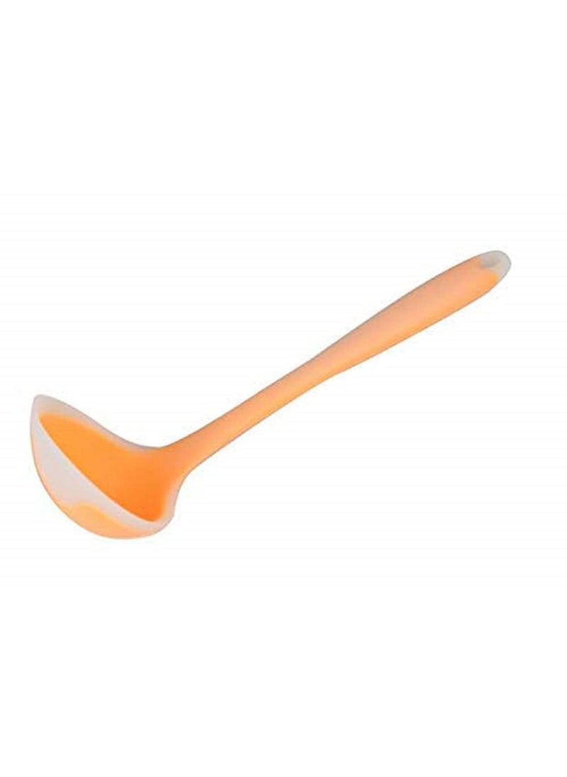 PURCHASE PLUSE PURCHASE PLUSE Silicone Spoone NonStick Ladle Soup Spoon Silicone Handle Effortless Cooking with Heat Resistant Baking Tool Rice Serving Dining Table Utensils Salad Cooking Tools Pack of 1  - Image 1