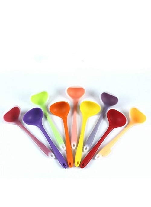 PURCHASE PLUSE PURCHASE PLUSE Silicone Spoone NonStick Ladle Soup Spoon Silicone Handle Effortless Cooking with Heat Resistant Baking Tool Rice Serving Dining Table Utensils Salad Cooking Tools Pack of 1  - Image 5