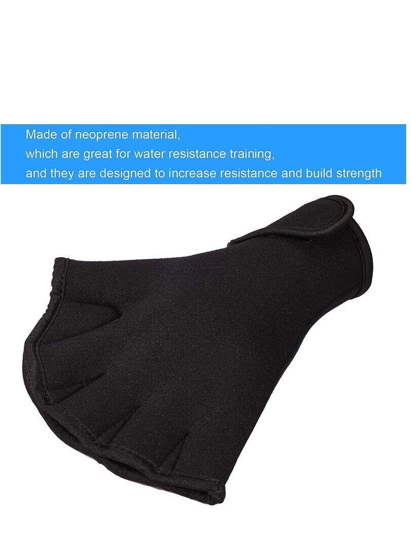 SYOSI Swimming Gloves, 2 Pairs Aquatic Swim Training Gloves Neoprene Gloves, Fitness Water Resistance Webbed Gloves Water Aerobic Equipment for Swimming Diving Exercise Training  - Image 4