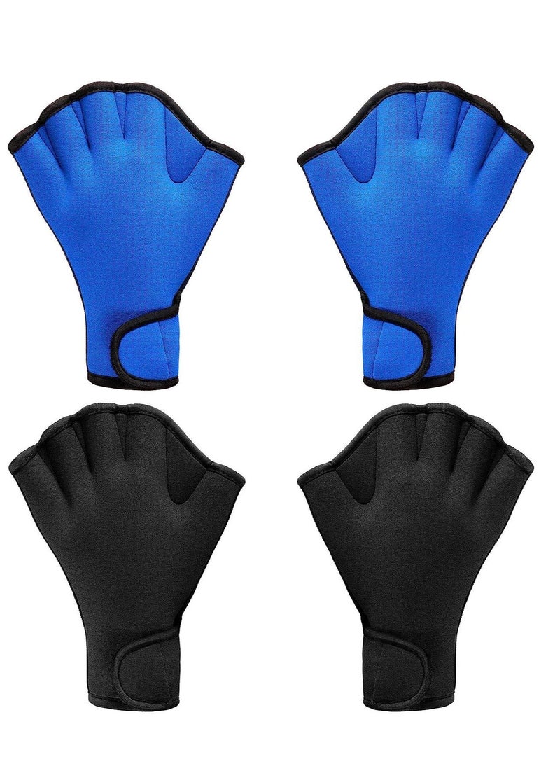 SYOSI Swimming Gloves, 2 Pairs Aquatic Swim Training Gloves Neoprene Gloves, Fitness Water Resistance Webbed Gloves Water Aerobic Equipment for Swimming Diving Exercise Training  - Image 1