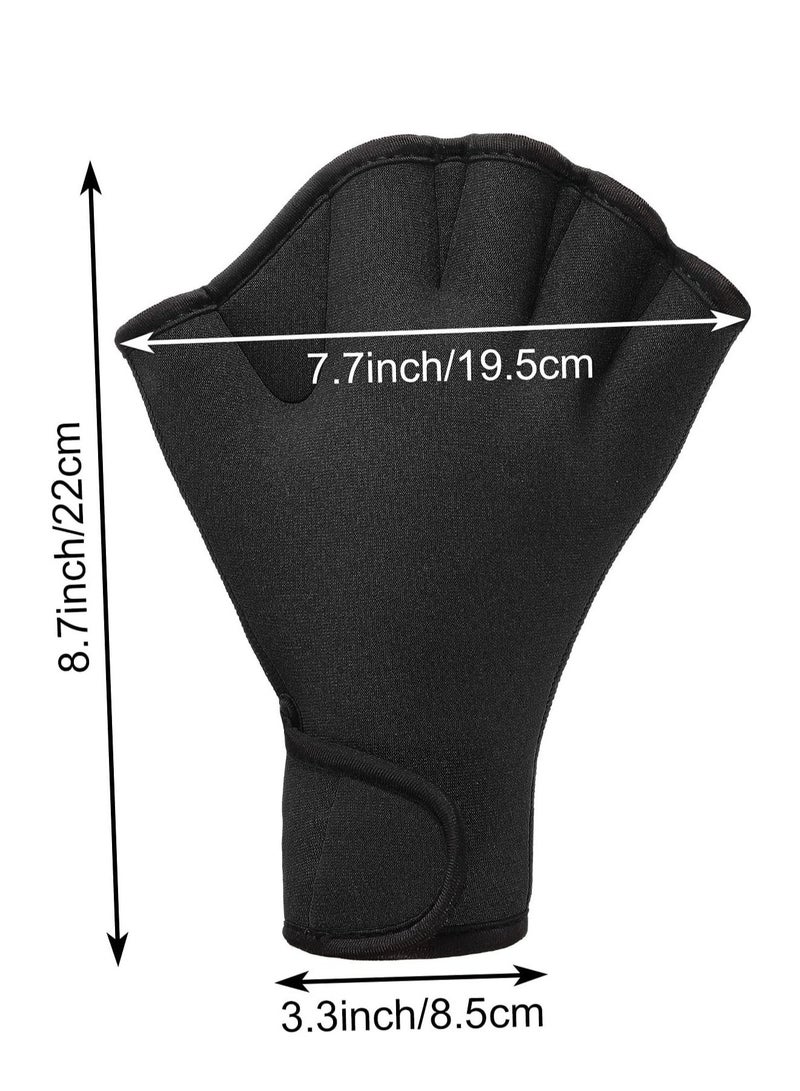 SYOSI Swimming Gloves, 2 Pairs Aquatic Swim Training Gloves Neoprene Gloves, Fitness Water Resistance Webbed Gloves Water Aerobic Equipment for Swimming Diving Exercise Training  - Image 2
