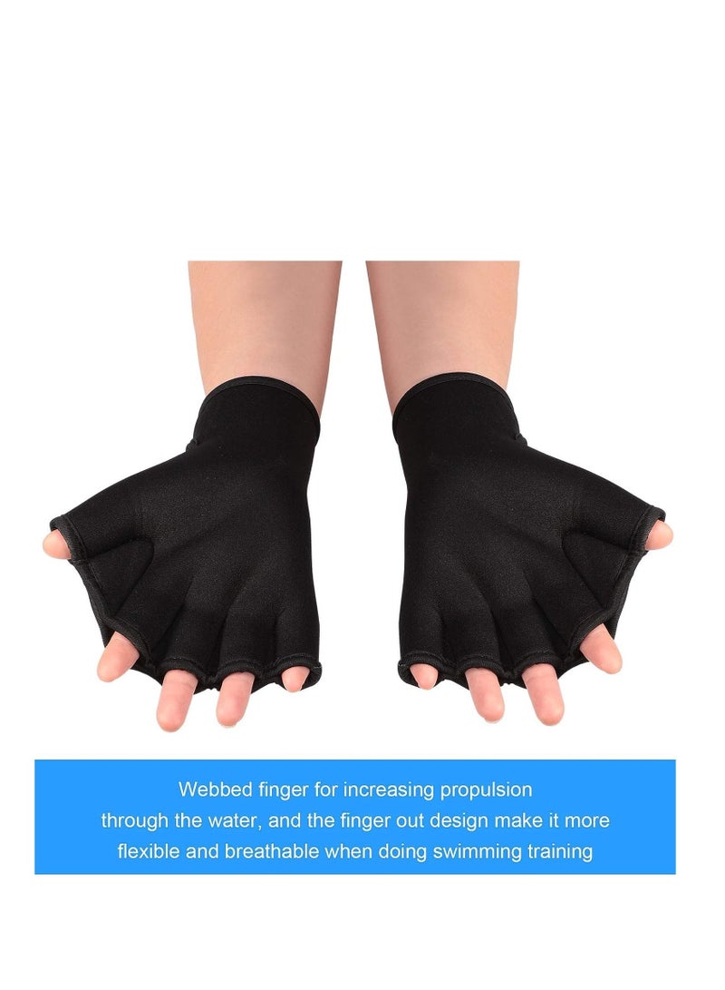 SYOSI Swimming Gloves, 2 Pairs Aquatic Swim Training Gloves Neoprene Gloves, Fitness Water Resistance Webbed Gloves Water Aerobic Equipment for Swimming Diving Exercise Training  - Image 3