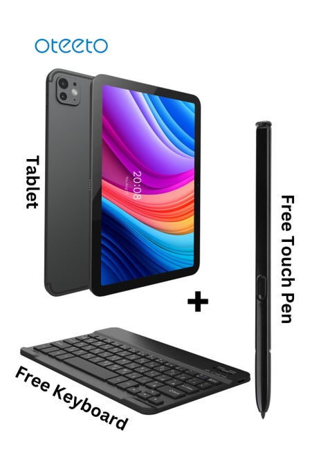 Oteeto TAB 15 Tablet/10.1 Inch/4G SIM/Premium Design/iOS Style Operating System/5G Dual SIM/Octa Core Processor/Included Flip Cover and Keyboard/8GB RAM + 512 GB ROM/Android 13/6000 mAh/8MP Front + 13 MP Rear Camera