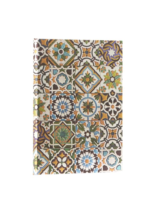 Porto (Portuguese Tiles) Midi Unlined Hardback Journal (Elastic Band Closure)