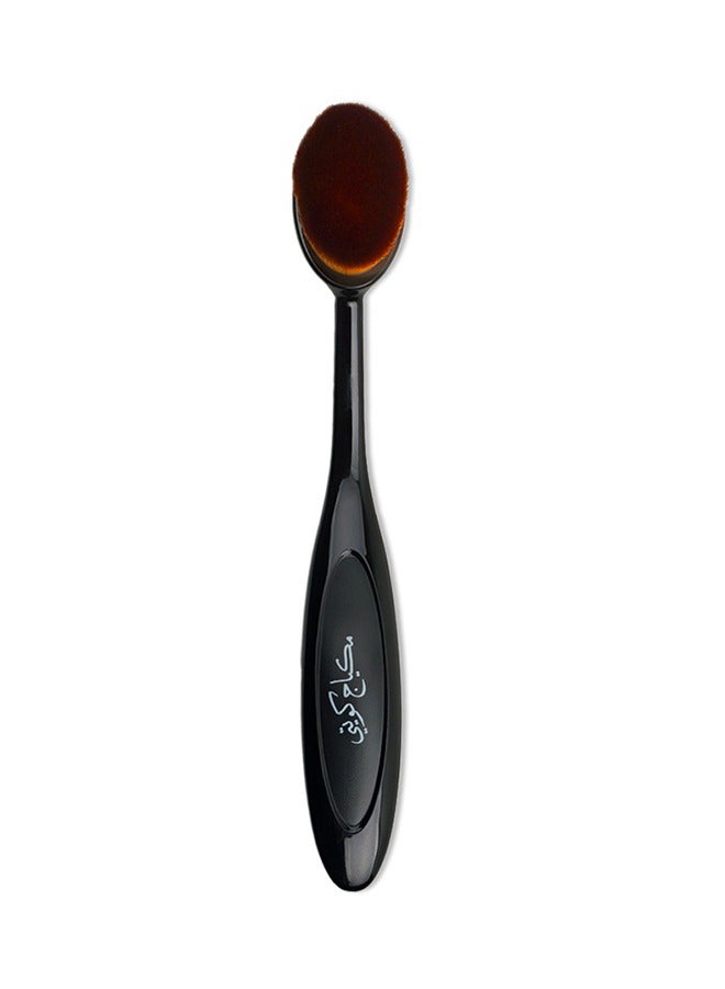 Oval Foundation Facial Brush Black - Image 2