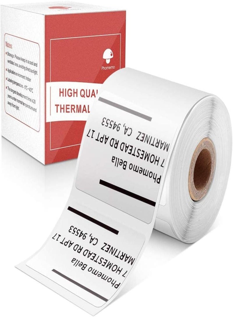 phomemo Thermal Sticker Labels 50mm×30mm( 2"×1.2") - 230/Roll,Compatible with M110/M120/M150/M200/M220/M221 Printer(Black on White) - Image 2