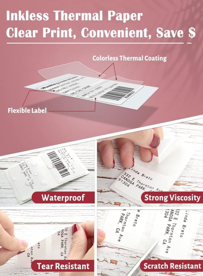 phomemo Thermal Sticker Labels 50mm×30mm( 2"×1.2") - 230/Roll,Compatible with M110/M120/M150/M200/M220/M221 Printer(Black on White) - Image 3