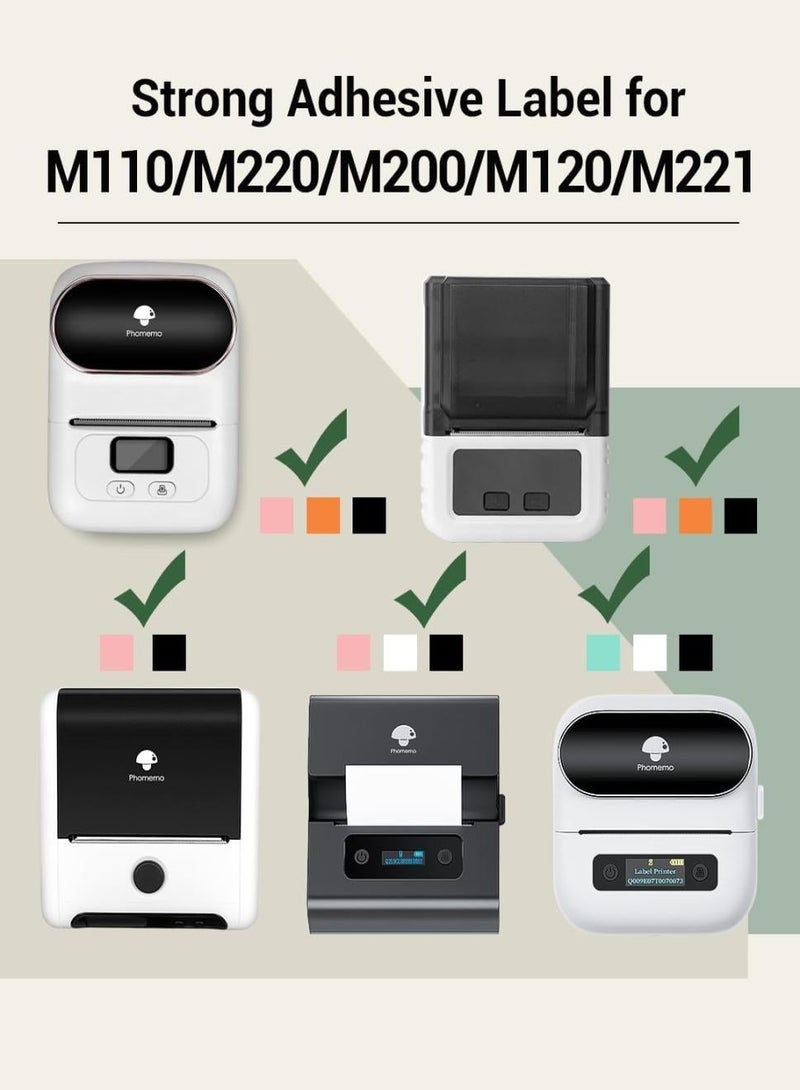 phomemo Thermal Sticker Labels 50mm×30mm( 2"×1.2") - 230/Roll,Compatible with M110/M120/M150/M200/M220/M221 Printer(Black on White) - Image 4