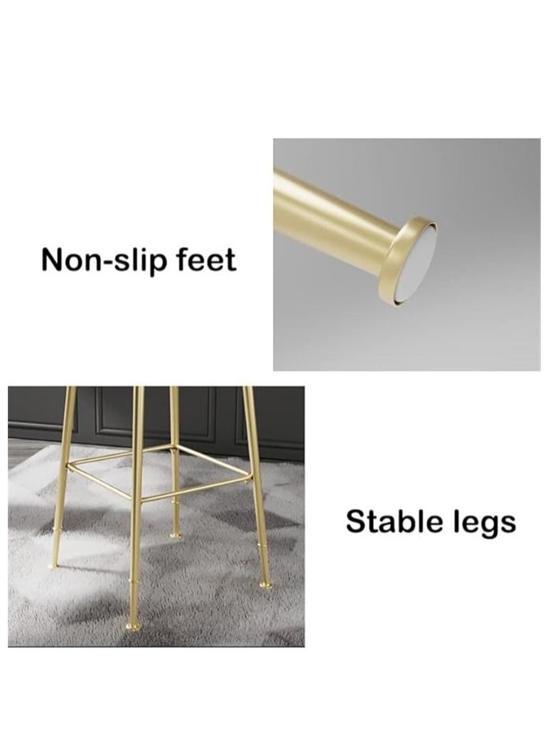 Generic 2 Pcs Bar Stool, Bar Chair, High Bar Chair with Metal Frame Chair Footrest High Stool with Backs, Metal Legs Heavy Duty Barstool with High Upholstered  - Image 3