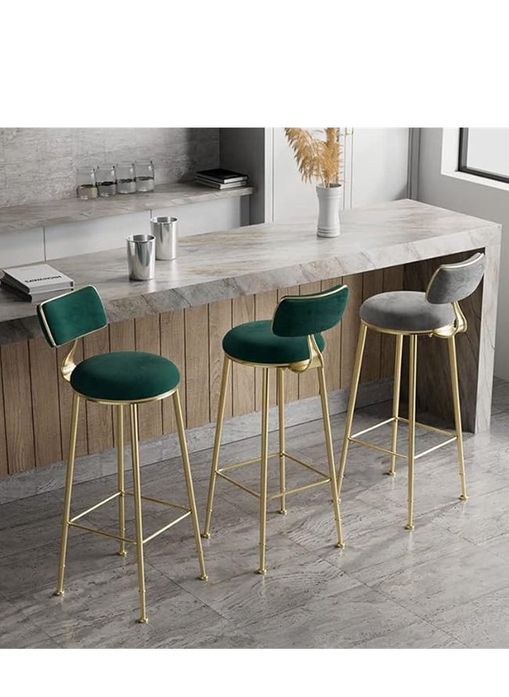 Generic 2 Pcs Bar Stool, Bar Chair, High Bar Chair with Metal Frame Chair Footrest High Stool with Backs, Metal Legs Heavy Duty Barstool with High Upholstered  - Image 4
