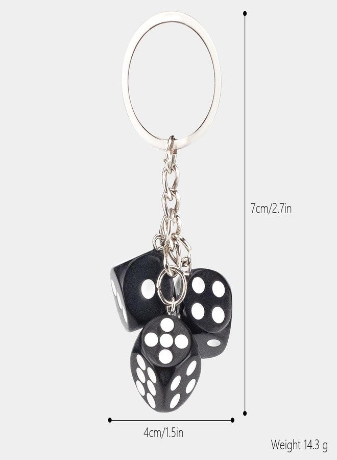 Auconda Black Dice Amulet Keyring Lucky Lightweight Dice Keychain - Stylish and Fortunate Charm for Keys and Everyday Use - Durable Accessory (Black) - Image 5