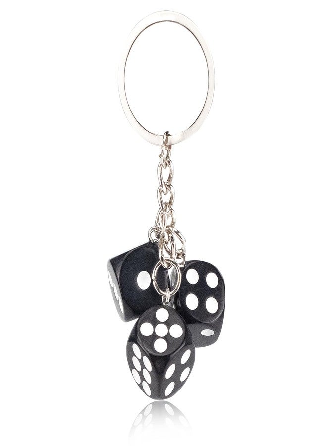Auconda Black Dice Amulet Keyring Lucky Lightweight Dice Keychain - Stylish and Fortunate Charm for Keys and Everyday Use - Durable Accessory (Black) - Image 1
