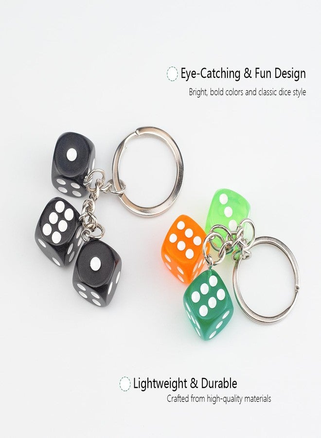 Auconda Black Dice Amulet Keyring Lucky Lightweight Dice Keychain - Stylish and Fortunate Charm for Keys and Everyday Use - Durable Accessory (Black) - Image 3