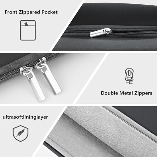 MicaYoung 14 Inch Laptop Sleeve Shockproof Padded Carrying Case Computer Protective Cover Bag with Pocket Compatible with 14 Inch Acer ASUS HP Dell Chromebook Thinkpad Notebook, Gray - Image 3