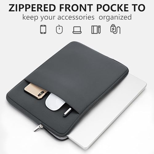 MicaYoung 14 Inch Laptop Sleeve Shockproof Padded Carrying Case Computer Protective Cover Bag with Pocket Compatible with 14 Inch Acer ASUS HP Dell Chromebook Thinkpad Notebook, Gray - Image 5