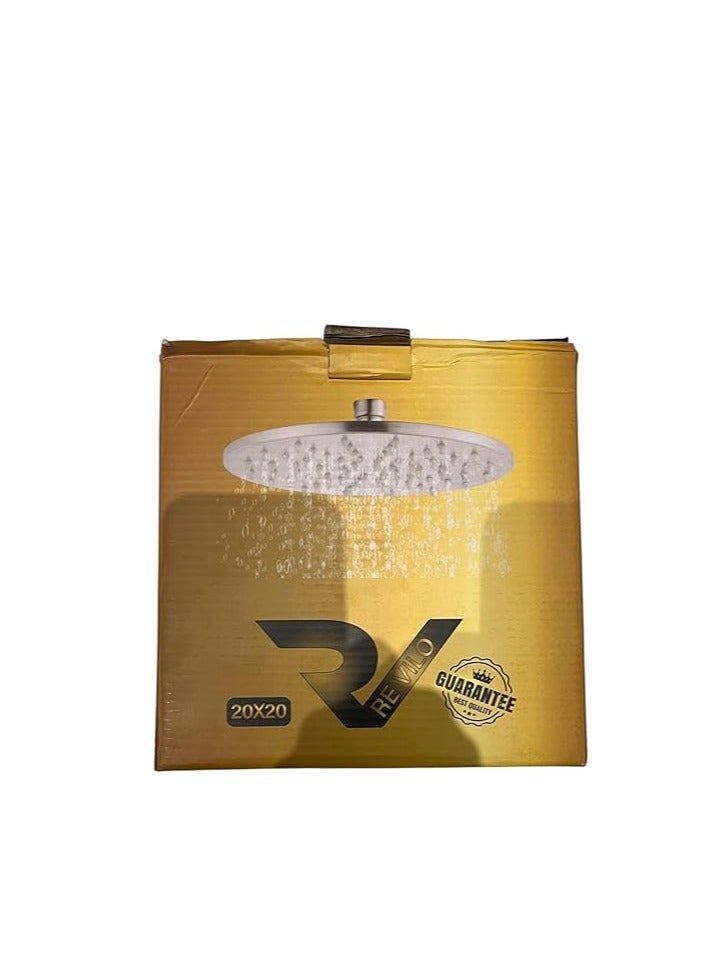 Wall Mounted Round Shower Head Stainless Steel Rainfall Adjustable Shower Head with Swivel Ball Head Ultra Thin yet Powerful High Pressure Shower Head for Bathroom 50.8cm x 50.8cm - Image 1