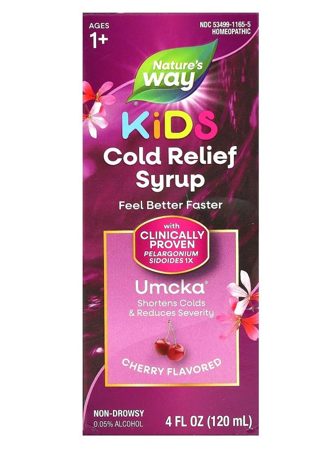 Nature's Umcka Kids Cold Relief Syrup Ages 1+ Cherry  4 fl oz (120 ml) 