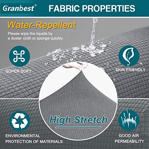 Granbest Premium Waterproof Sofa Cover High Stretch Couch Slipcover Super Soft Fabric Couch Cover (Light Gray, Medium) - Image 3