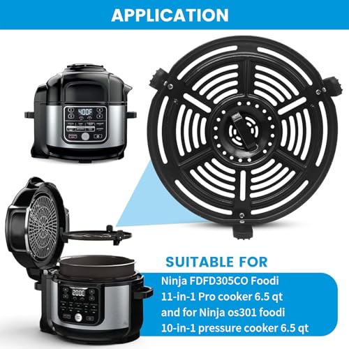 GWY Air Fryer Grill Pan for Ninja FD302 6.5 Qt FD101 5 Qt OS401 5 Qt Pressure Cooker Air Fryer, Air Fryer Accessories Tray Grill Plate Crisper Plate Replacement Parts for Ninja OP302 OP305 FD305 Air Fryer - Image 3
