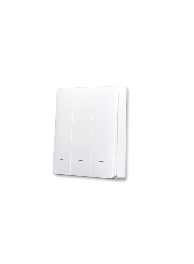 Tuya WIFI Smart Switch Push Button Switch Timing Schedule Smart Light Wall Switch for Smart Home No Neutral Wire Required Works with Smart Life App and Alexa Google Home(3gang, White)