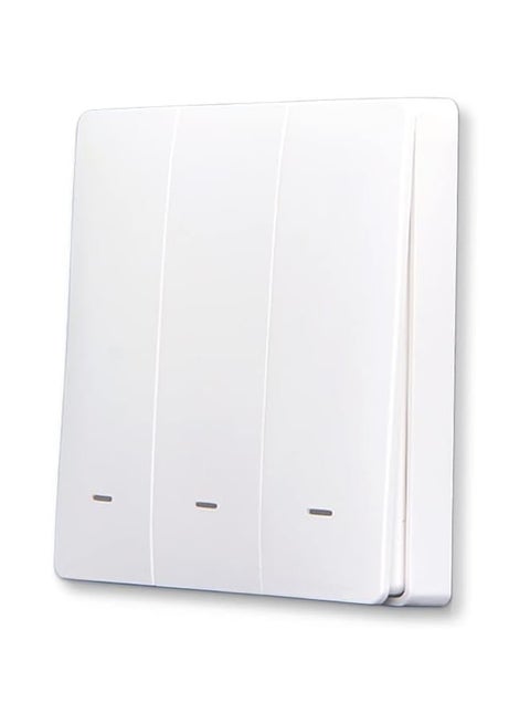 Tuya WIFI Smart Switch Push Button Switch Timing Schedule Smart Light Wall Switch for Smart Home No Neutral Wire Required Works with Smart Life App and Alexa Google Home(3gang, White)