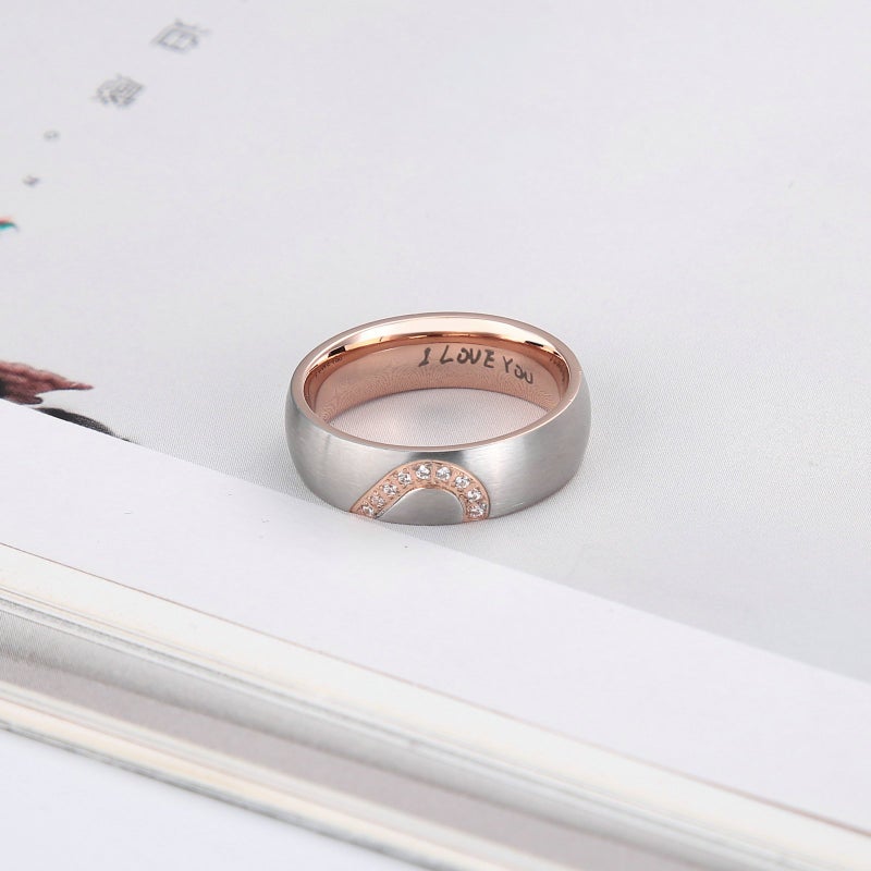 ANAZOZ Hers & Women's for Real Love Heart Promise Ring Stainless Steel Wedding Engagement Bands 6MM US Size 8 - Image 3
