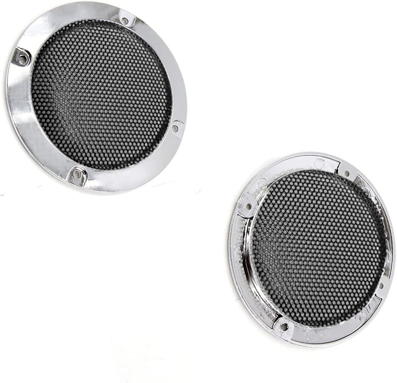 2 Pcs 3 Inch Chrome Speaker Grill Cover Mesh, Metal and Plastic Subwoofer Guard Protector, Low Profile Woofer Cover for Car Audio Speakers - Image 1