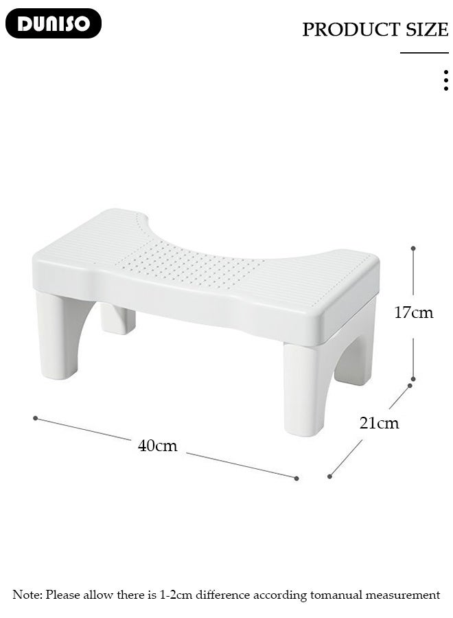 DUNISO كرسي مرحاض قابل للفك، كرسي براز قوي غير قابل للانزلاق للبالغين مع تدليك للقدم، يمنع الإمساك، مسند للقدم لتحسين حركة الأمعاء، أبيض - Image 2