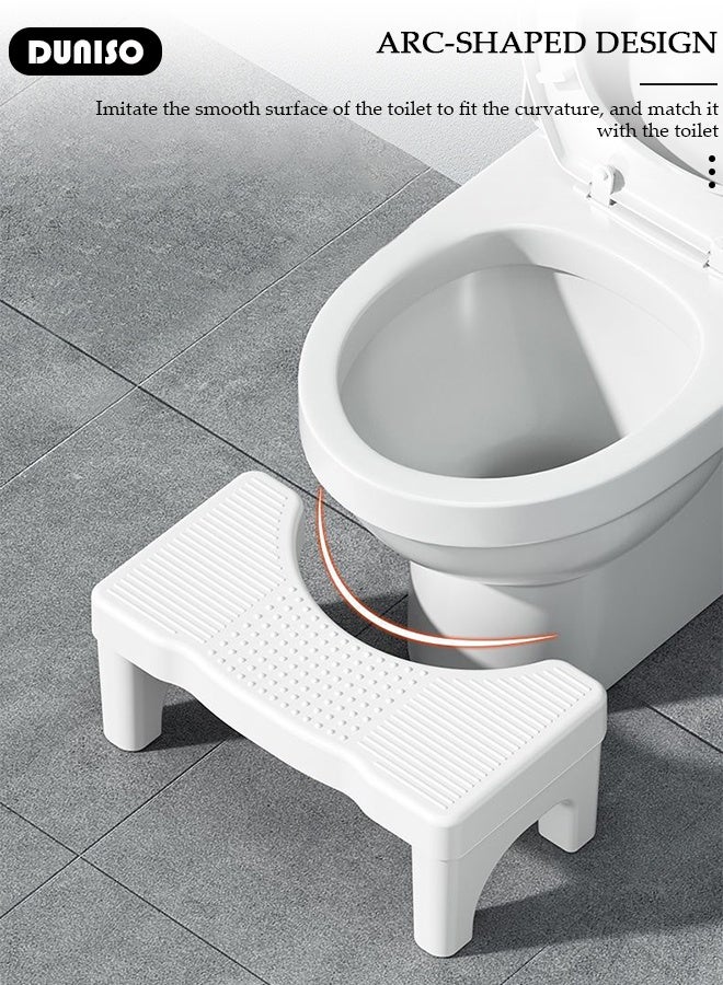 DUNISO كرسي مرحاض قابل للفك، كرسي براز قوي غير قابل للانزلاق للبالغين مع تدليك للقدم، يمنع الإمساك، مسند للقدم لتحسين حركة الأمعاء، أبيض - Image 4