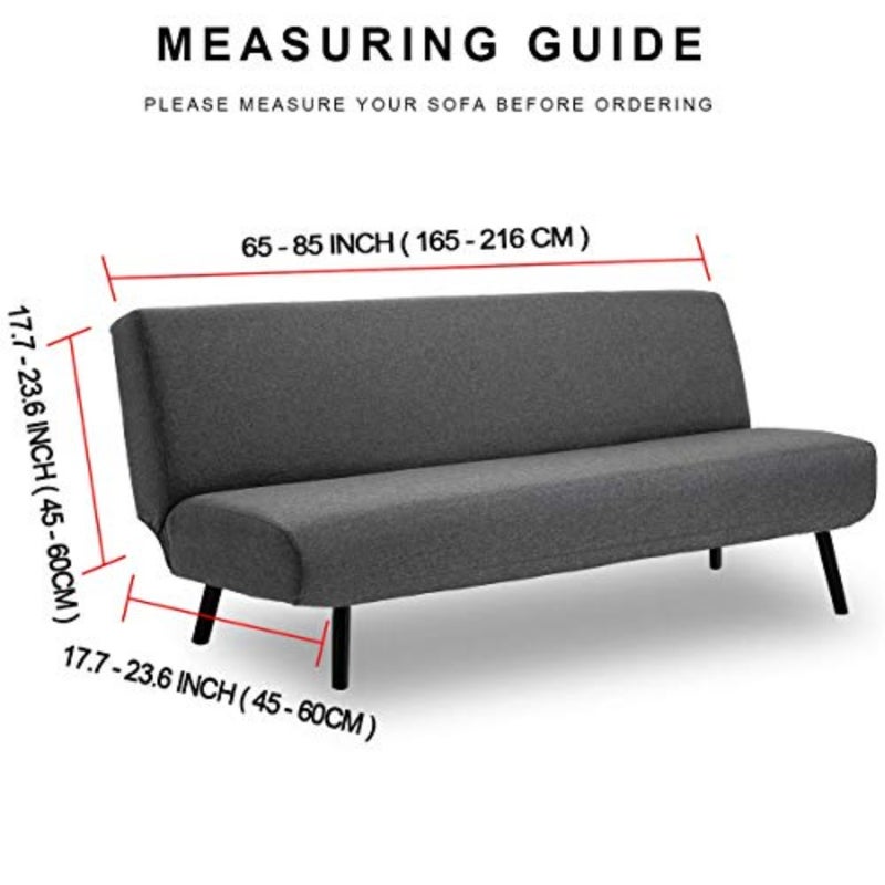 Armless Polyester Spandex Stretch Futon Slipcover 3 Seater Navy Blue Home Living Room Sofa Cover Elastic Fit for Futon Couch - Image 5